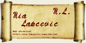 Mia Lapčević vizit kartica